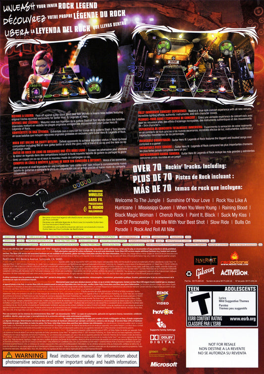 Guitar Hero III Legends of Rock - back