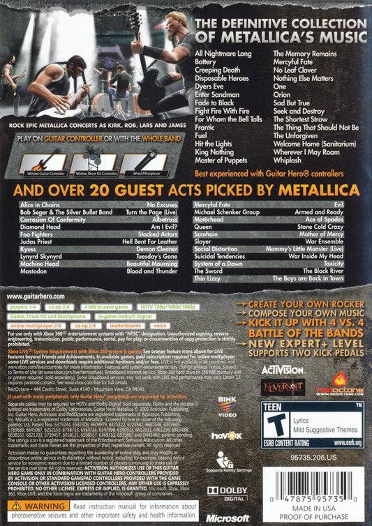 Guitar Hero: Metallica - back
