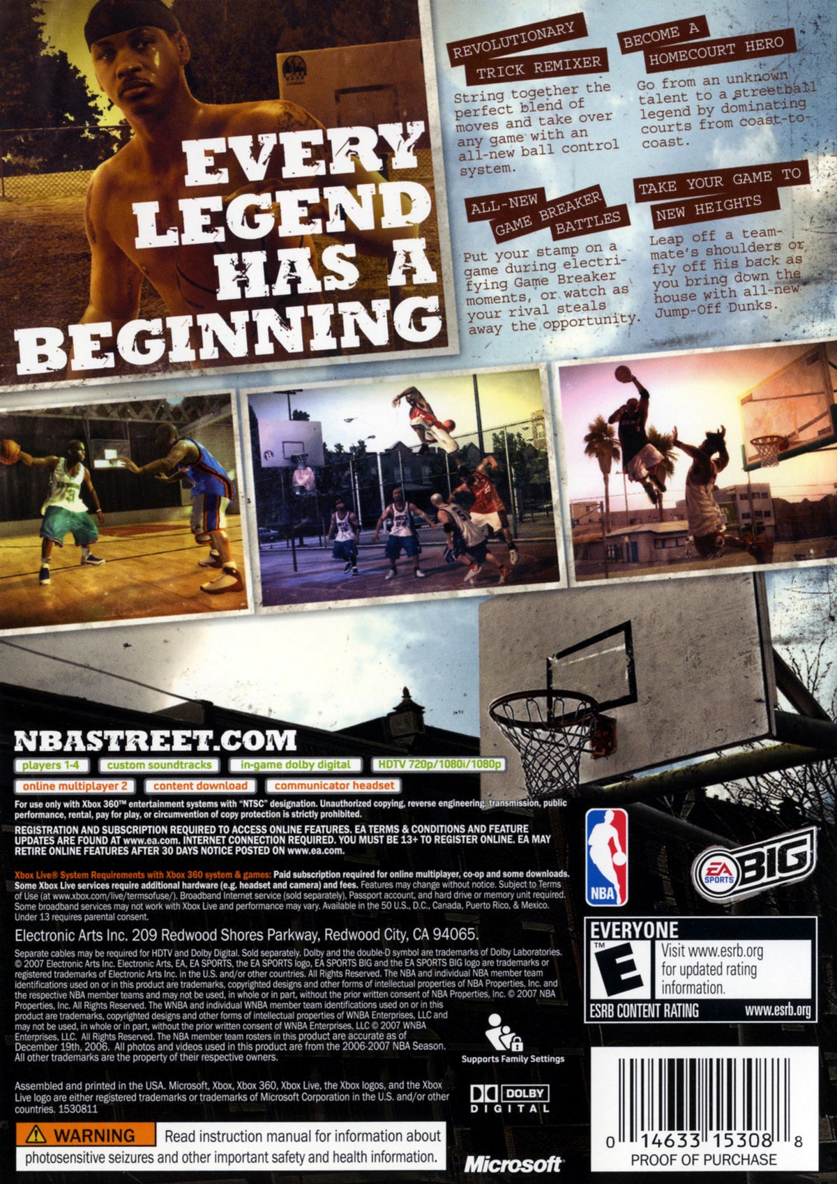 NBA Street Homecourt - back