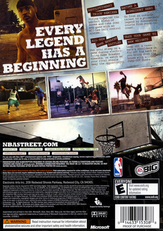 NBA Street Homecourt - back