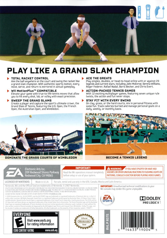 Grand Slam Tennis - back