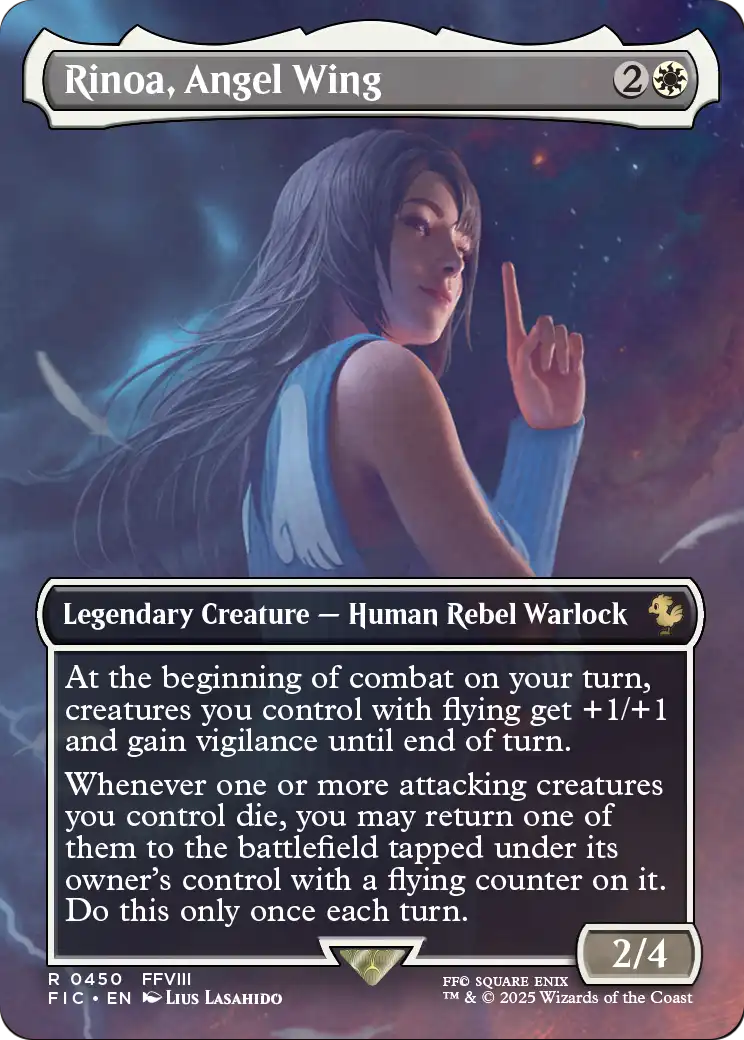 Rinoa, Angel Wing (450) - BORDERLESS - FULL ART (Foil) - LP - front