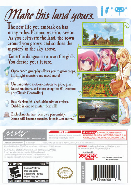 Rune Factory: Frontier - back