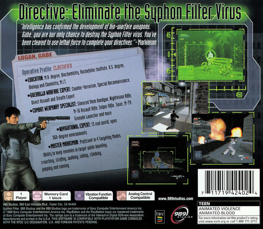 Syphon Filter - back