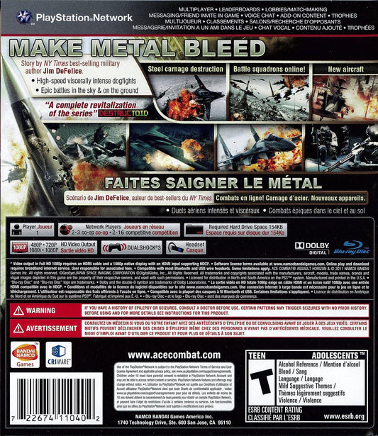 Ace Combat Assault Horizon - back