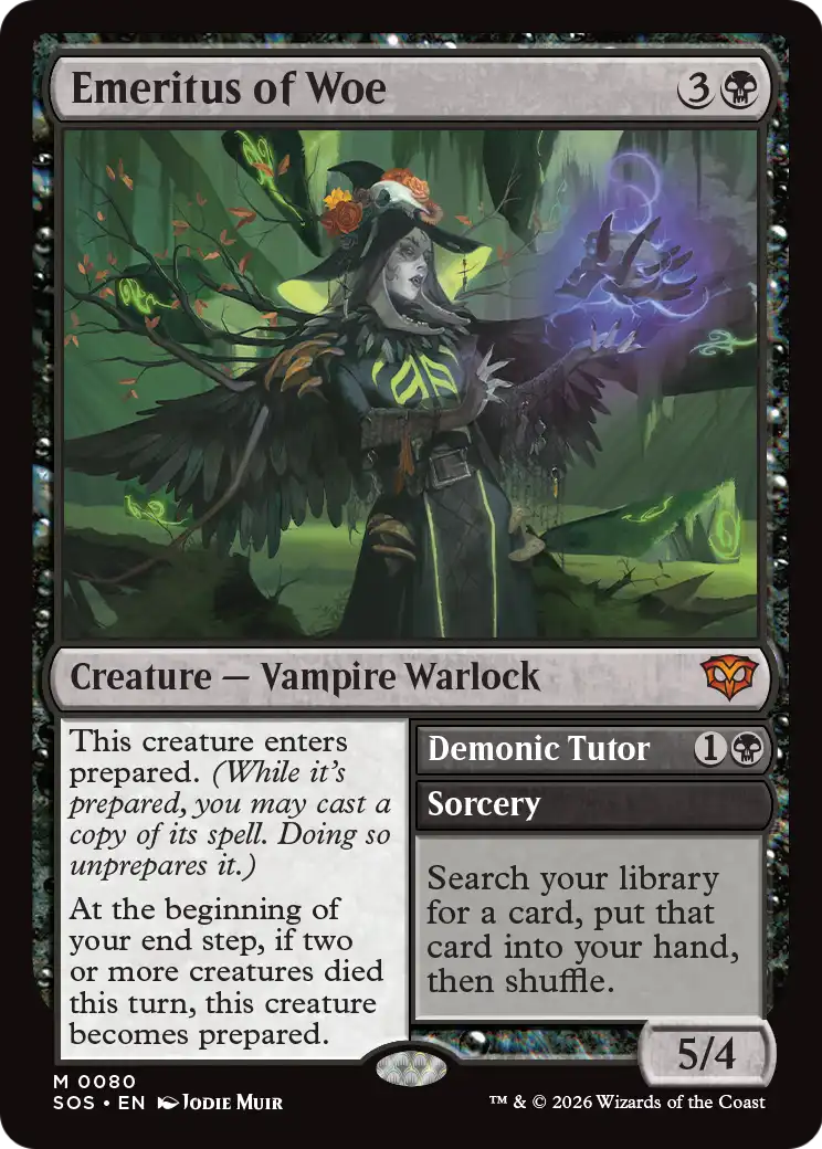 Emeritus of Woe // Demonic Tutor (80) - NM - front