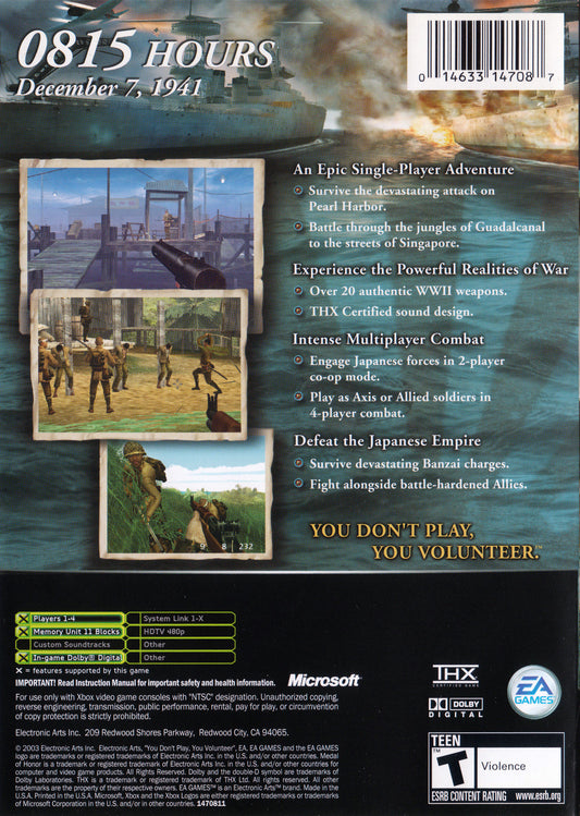 Medal of Honor Rising Sun - back
