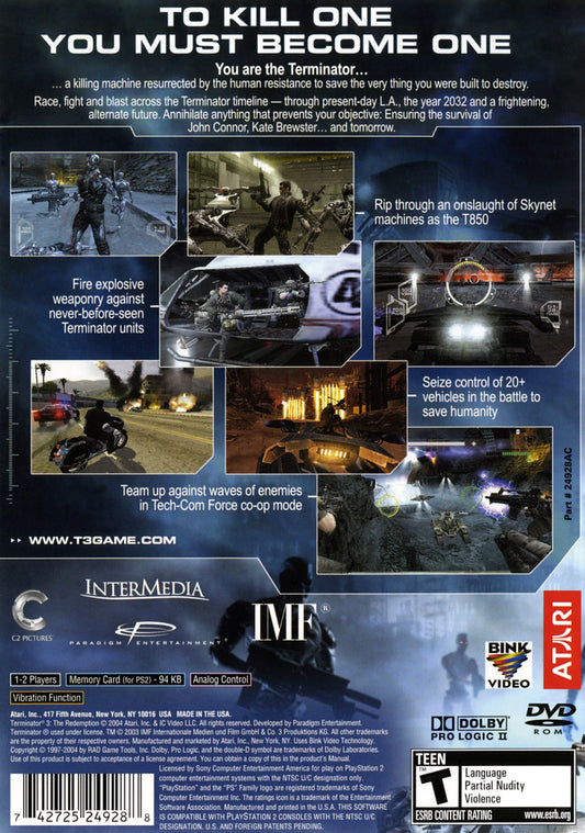 Terminator 3 Redemption - back