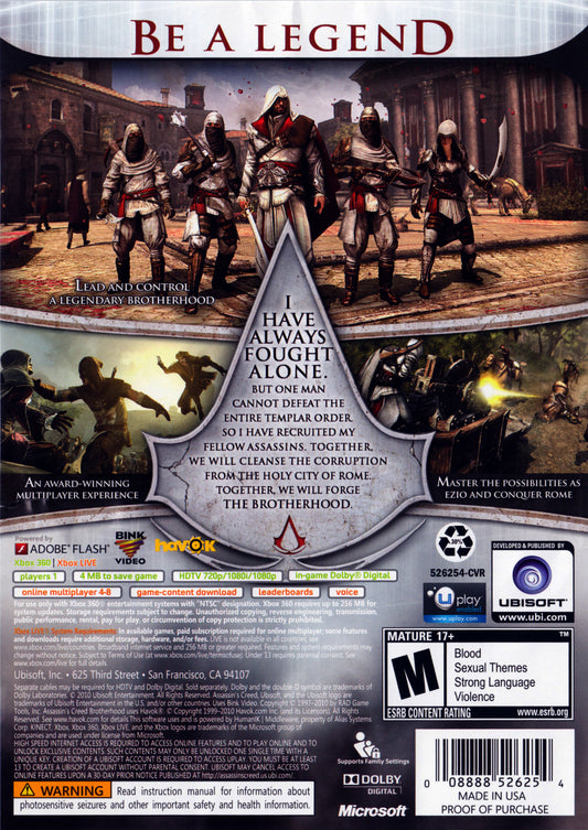 Assassin's Creed: Brotherhood - back