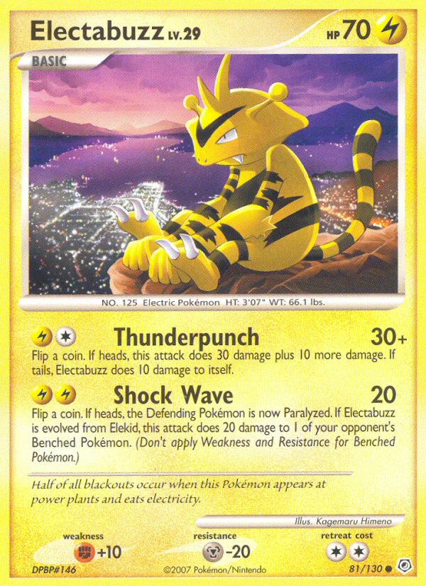 Electabuzz - 81/130 (Reverse Holofoil) - LP - front