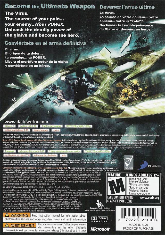 Dark Sector - back