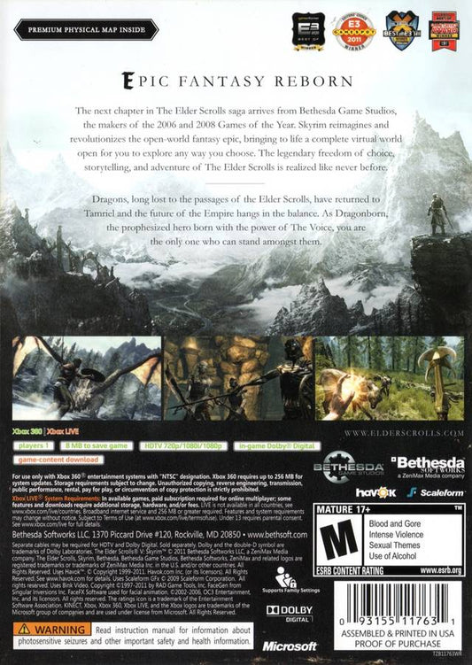 Elder Scrolls V: Skyrim - back