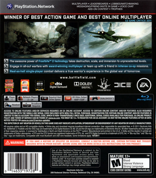 Battlefield 3 - back