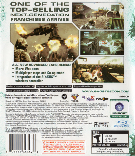 Ghost Recon Advanced Warfighter 2 - back