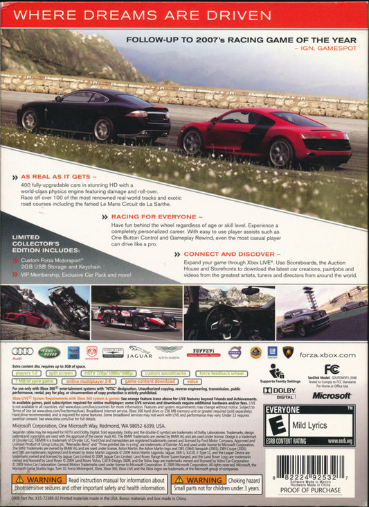 Forza Motorsport 3 - back