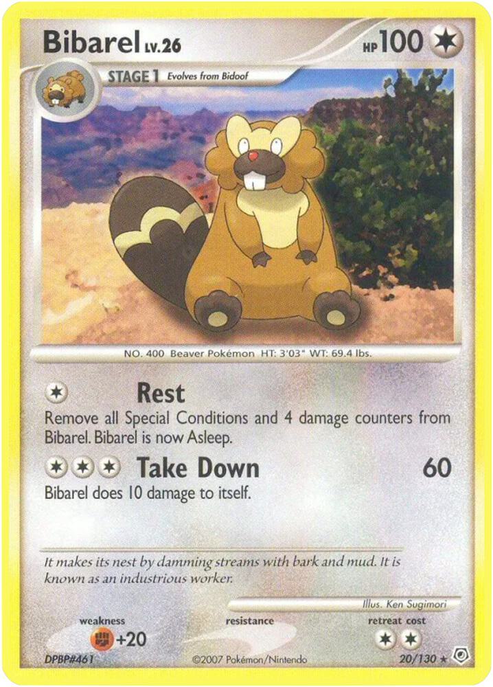 Bibarel - 20/130 (Reverse Holofoil) - HP - front