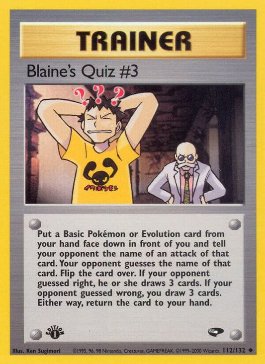 Blaine's Quiz #3 - 112/132 (Unlimited) - LP - front