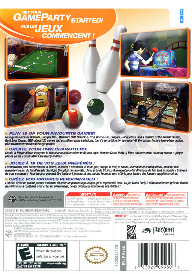 Game Party 3 - back