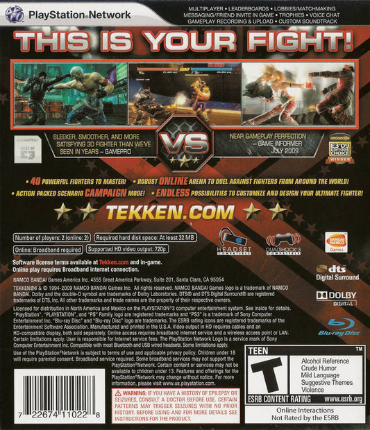 Tekken 6 - back