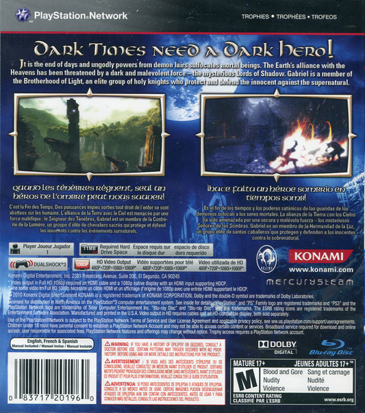 Castlevania: Lords of Shadow - back