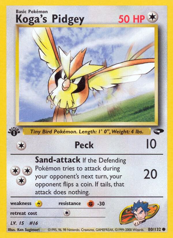 Koga's Pidgey - 080/132 (Unlimited) - LP - front