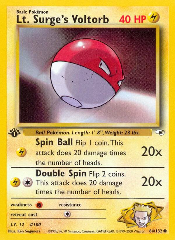 Lt. Surge's Voltorb - 084/132 (Unlimited) - LP - front