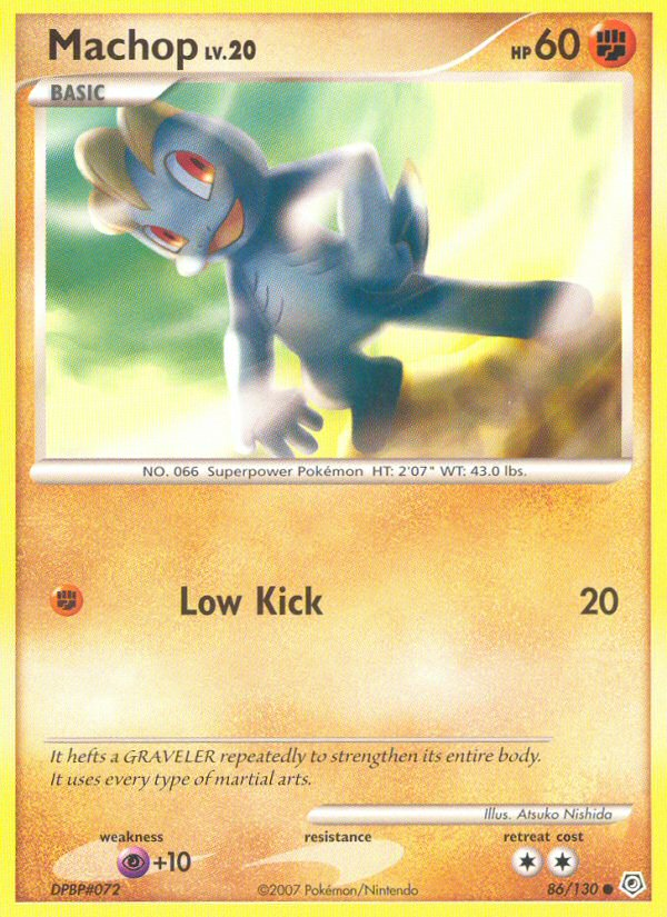 Machop - 86/130 (Reverse Holofoil) - LP - front