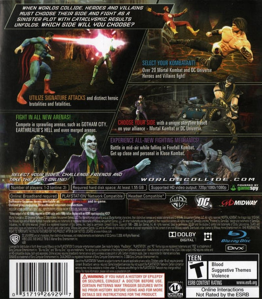 Mortal Kombat vs. DC Universe - back