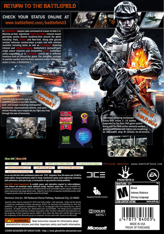 Battlefield 3 - back