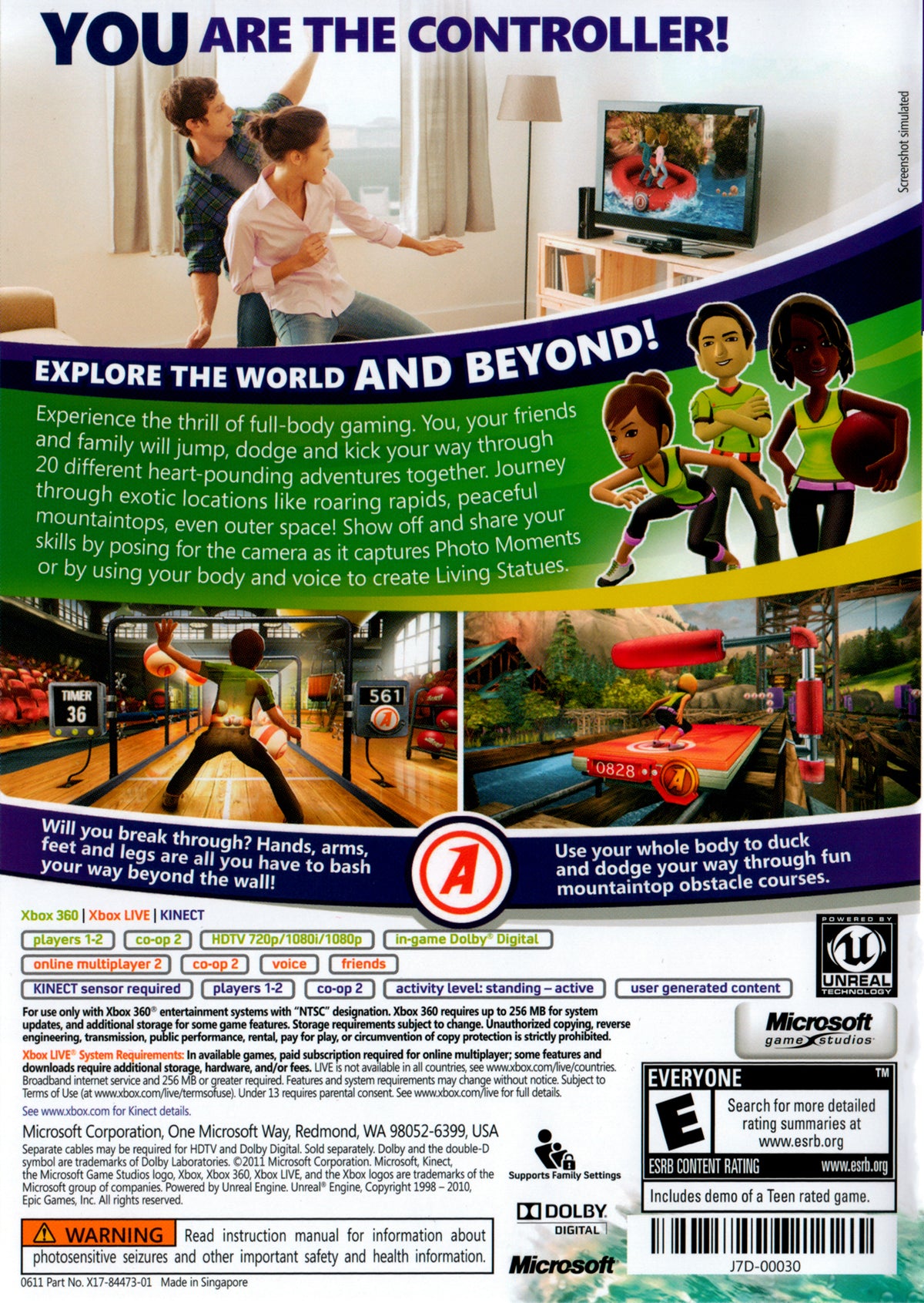 Kinect Adventures - back