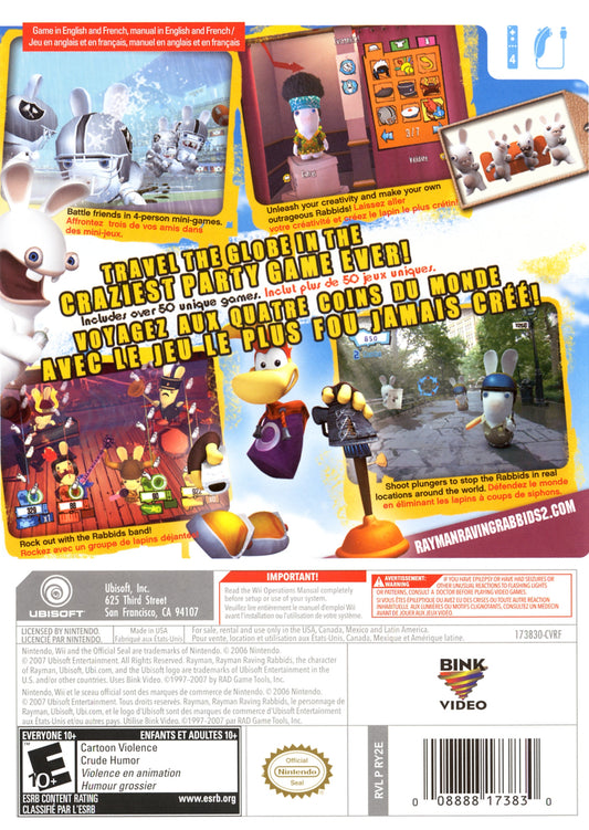 Rayman Raving Rabbids 2 - back