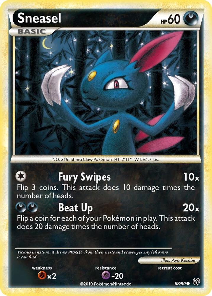 Sneasel - 68/90 (Reverse Holofoil) - LP - front