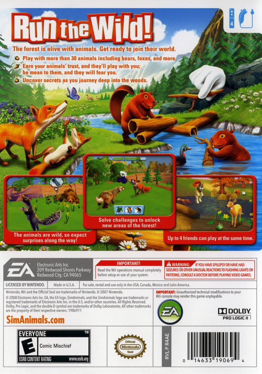 Sim Animals - back