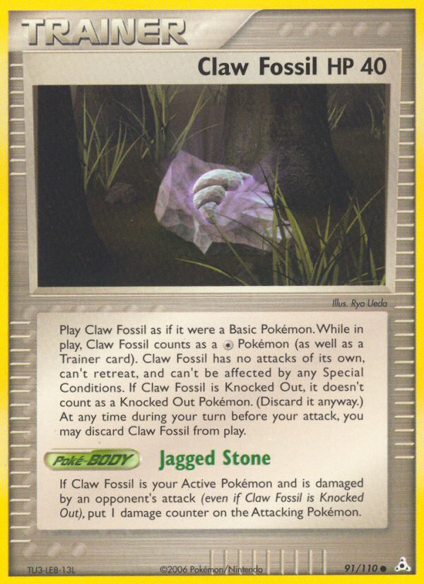 Claw Fossil - 91/110 - NM - front