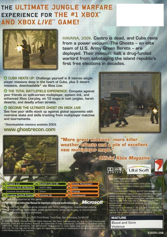 Ghost Recon Island Thunder [Platinum Hits] - back