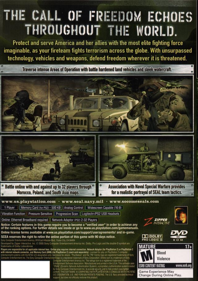 SOCOM 3 US Navy Seals [Greatest Hits] - back