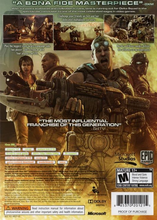Gears of War 3 - back