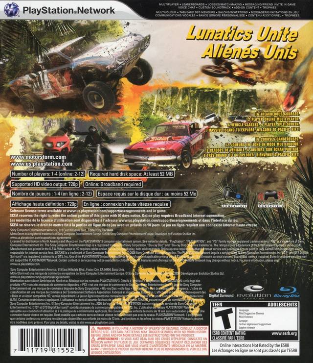 MotorStorm Pacific Rift - back