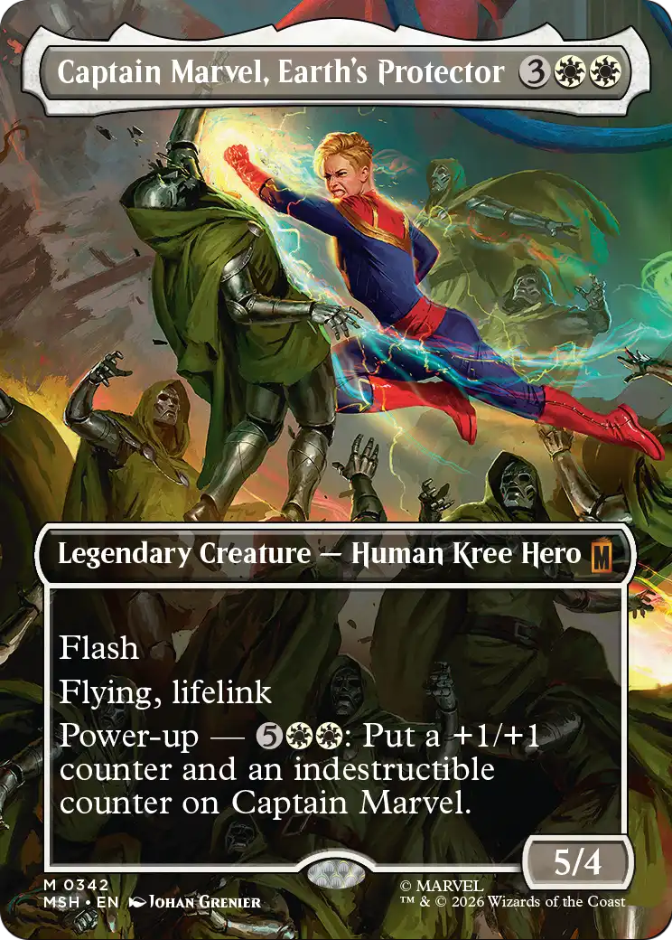 Captain Marvel, Earth's Protector (342) - BORDERLESS (Foil) - NM - front