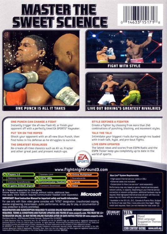 Fight Night Round 3 - back