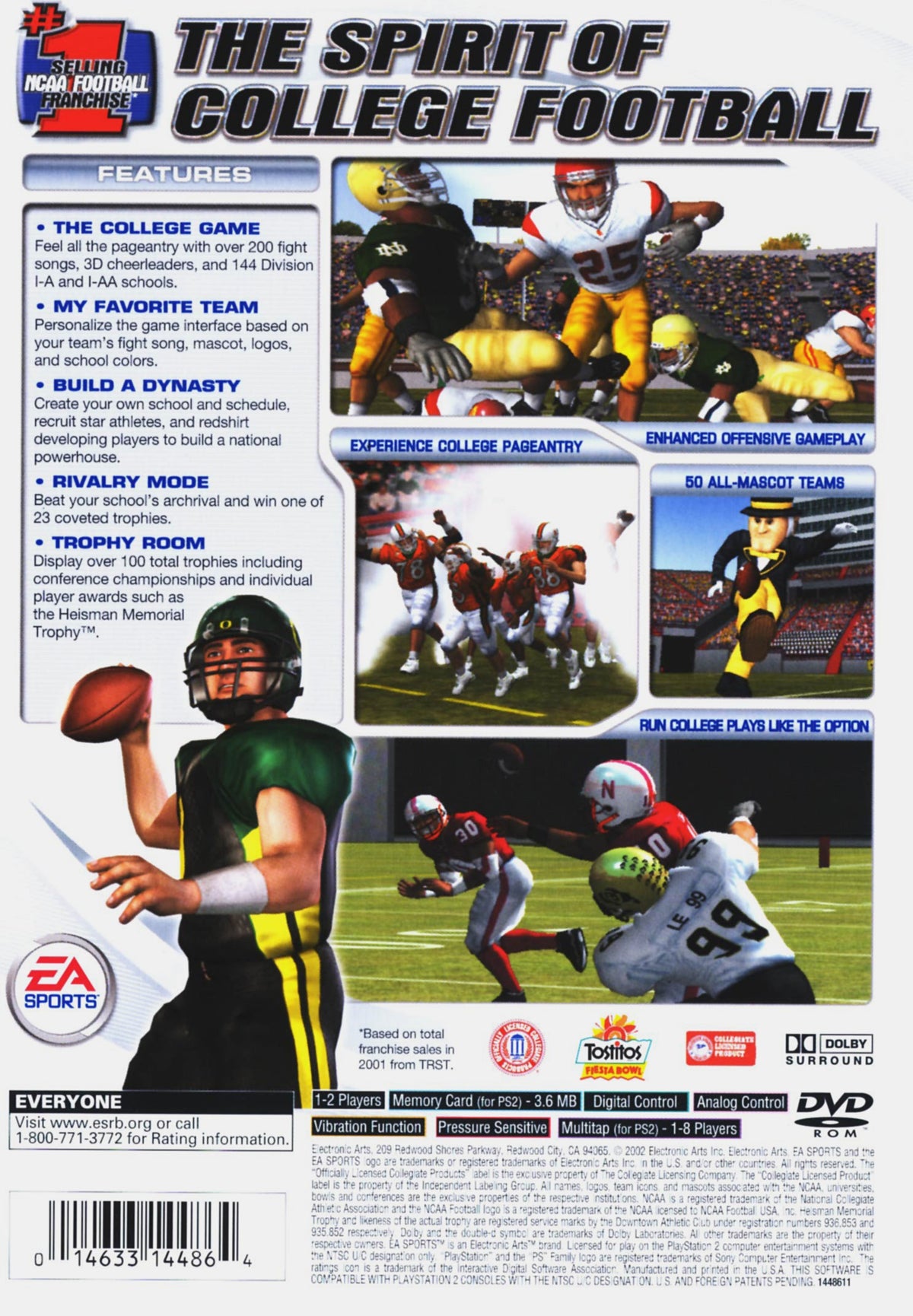 NCAA Football 2003 - back