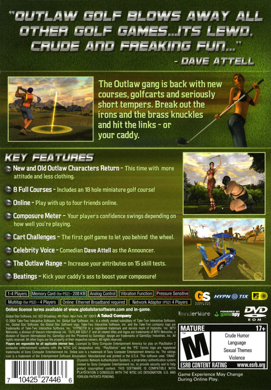 Outlaw Golf 2 - back