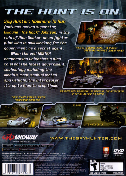 Spy Hunter Nowhere to Run - back