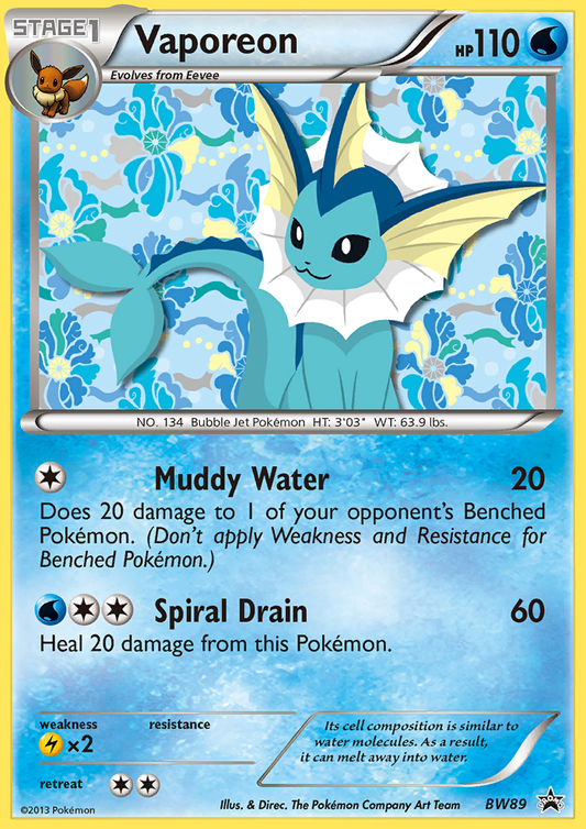 Vaporeon - BW89 (Holofoil) - MP - front