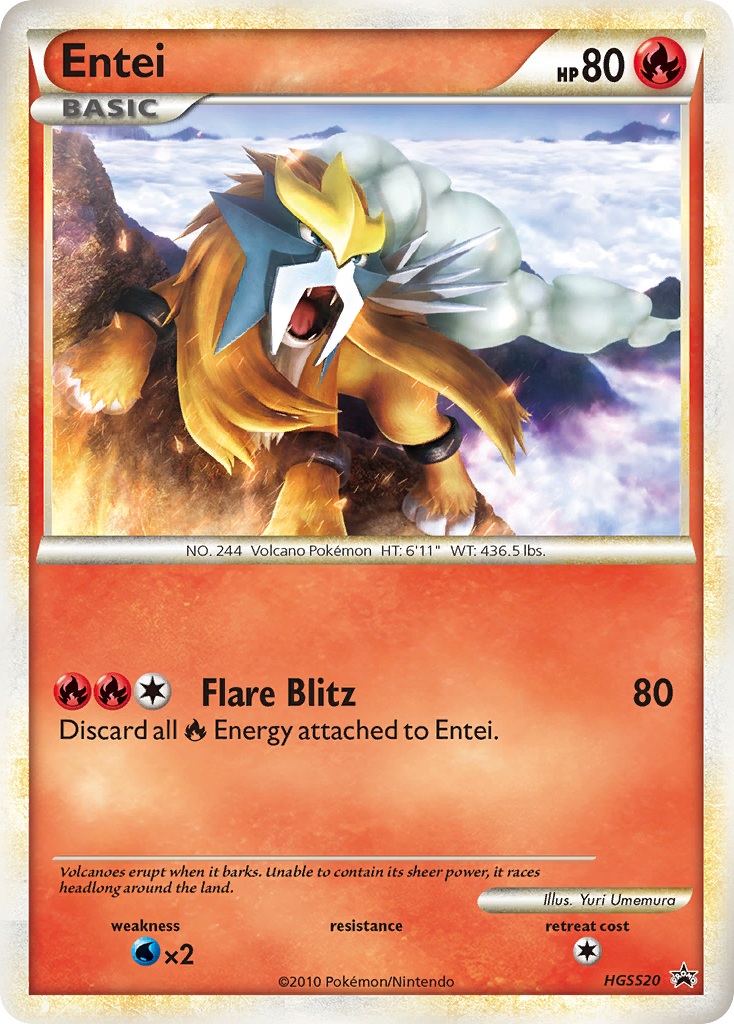Entei - HGSS20 (Holofoil) - MP - front