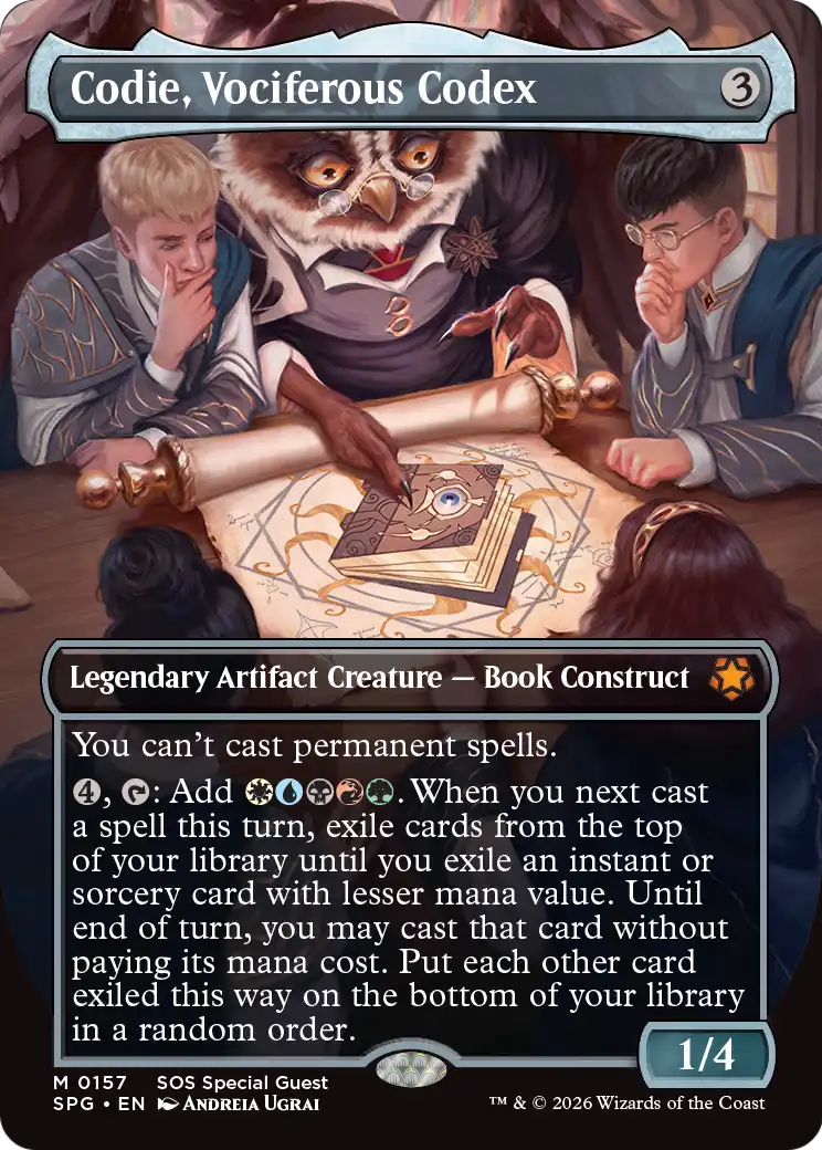 Codie, Vociferous Codex (157) - BORDERLESS - NM - front