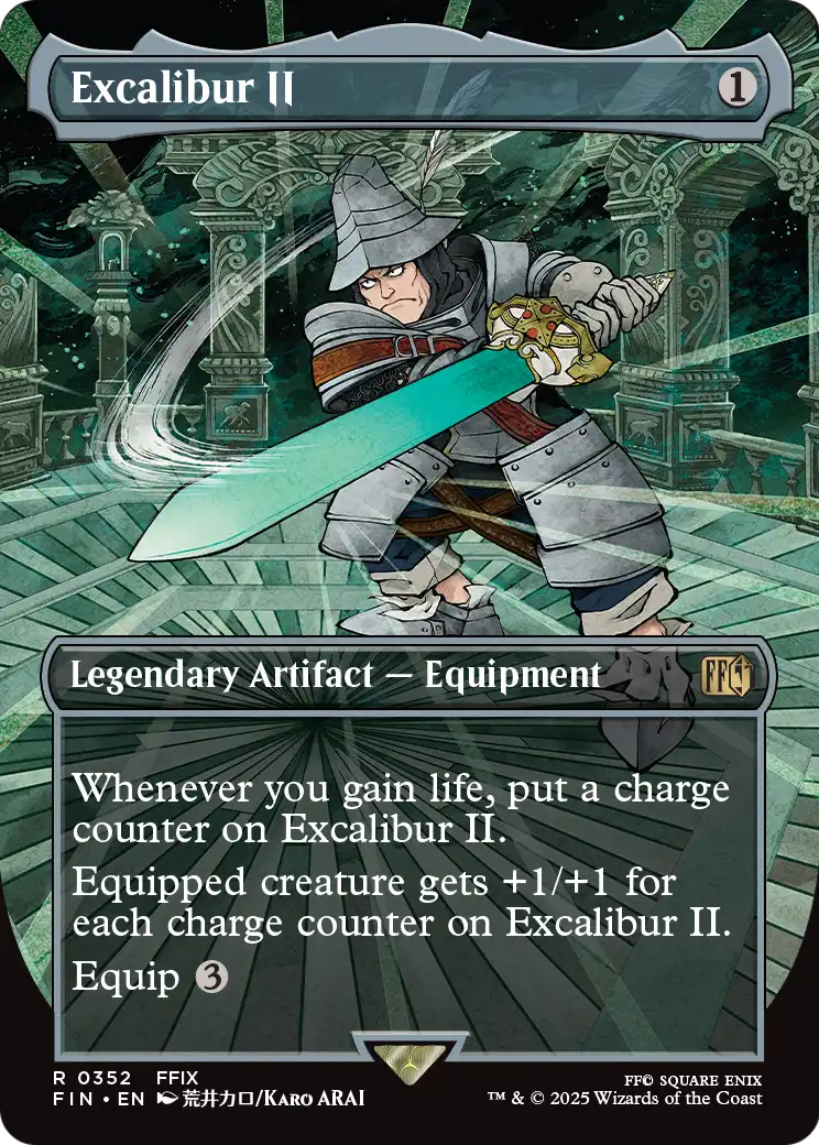 Excalibur II (352) - BORDERLESS - FULL ART - NM - front