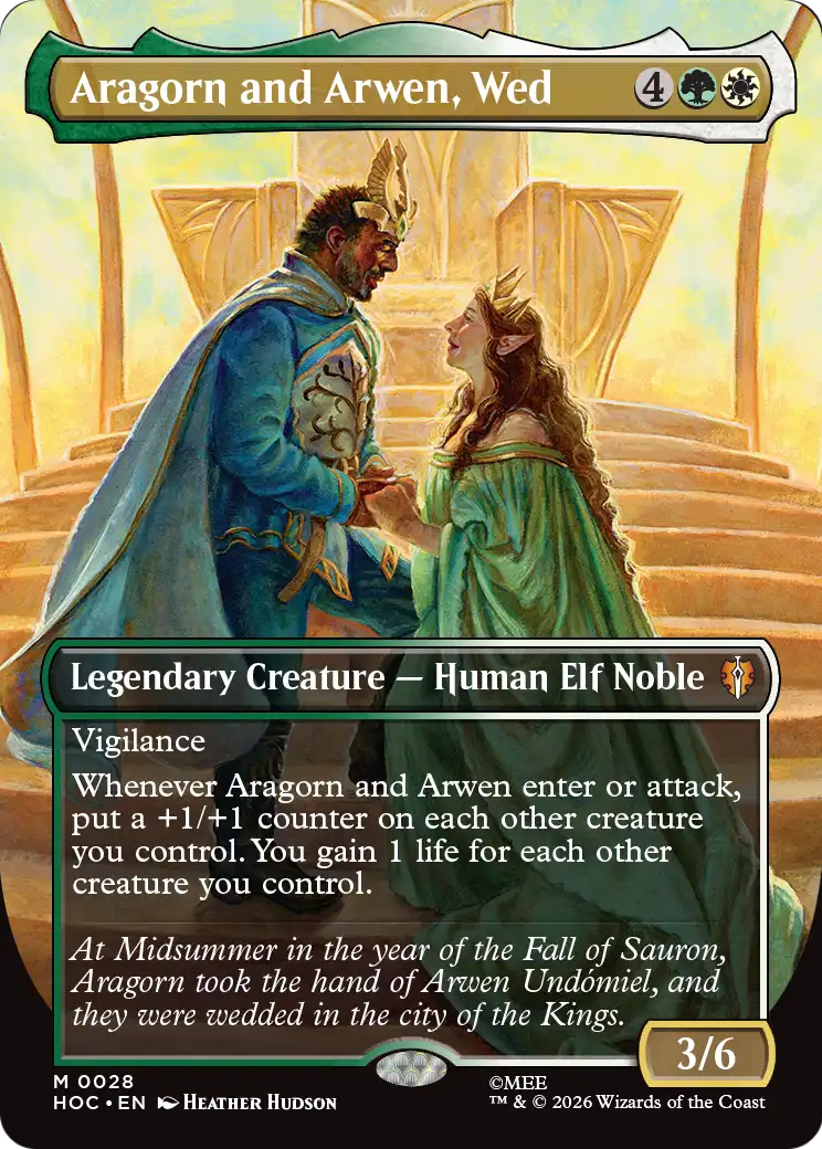 Aragorn and Arwen, Wed (28) - BORDERLESS - NM - front